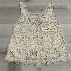 Noelle Cream Lace Tank Top